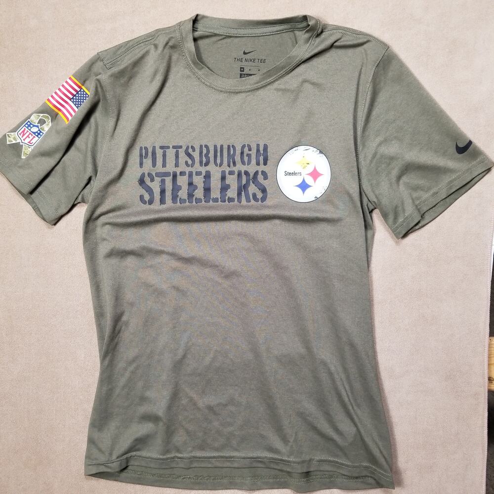 Nike Steelers Mens Med. Olive Green Salute to Service DriFit T-Shirt  M N922-2DH